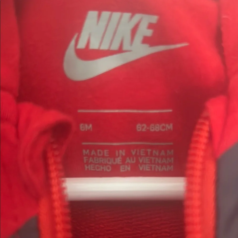 Nike Red Footies One Piece with Hood